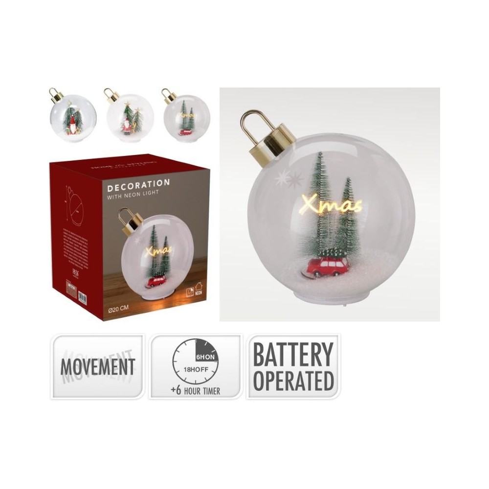 SFERA LED NATALE DA APPOGGIO 20CM. 3 ASS.